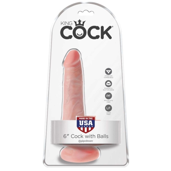 Фаллос King Cock 6&quot; with Balls, Pipedream